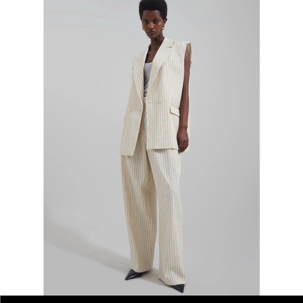 The Frankie shop Shane twill double breasted vest pinstripe XS